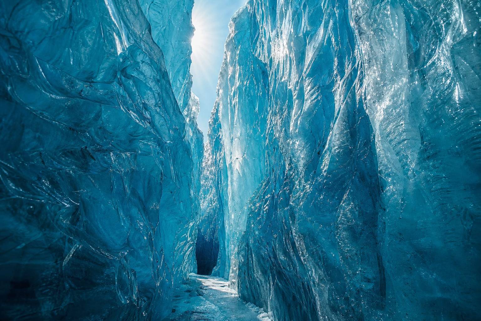 Por qué el hielo a veces parece azul